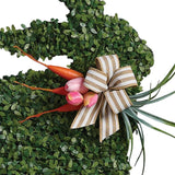 Maxbell 17.7'' Easter Bunny Wreath Front Door Hanging Greenery Wreaths Home Decor