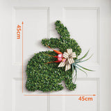 Maxbell 17.7'' Easter Bunny Wreath Front Door Hanging Greenery Wreaths Home Decor
