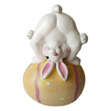 Maxbell Creative Rabbit Figurine Easter Home Decor Easter Bunny Egg Ornament Yellow