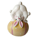 Maxbell Creative Rabbit Figurine Easter Home Decor Easter Bunny Egg Ornament Yellow
