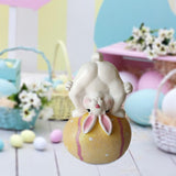 Maxbell Creative Rabbit Figurine Easter Home Decor Easter Bunny Egg Ornament Yellow