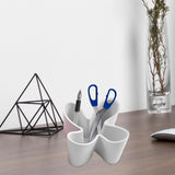Maxbell Desktop Organizer Storage Box Multifunctional Pencil Holder for Countertop White