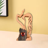 Maxbell Handmade Pine wood Kiss Statue Figurine Indoor Decor Delicate Romantic