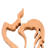 Maxbell Handmade Pine wood Kiss Statue Figurine Indoor Decor Delicate Romantic