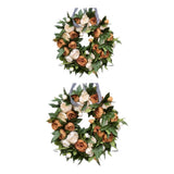 Maxbell Round Artificial Floral Peony Garland Front Door Wreath Realistic Durable 35CM