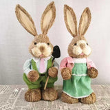 Maxbell Cartoon Standing Easter Bunny Figurine Doll Decoration 35cm Tall Stylish Style A