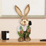 Maxbell Cartoon Standing Easter Bunny Figurine Doll Decoration 35cm Tall Stylish Style A