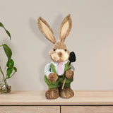 Maxbell Cartoon Standing Easter Bunny Figurine Doll Decoration 35cm Tall Stylish Style A