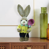 Maxbell Cartoon Standing Easter Bunny Figurine Doll Decoration 35cm Tall Stylish Style F