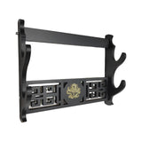 Maxbell Japanese Samurai Sword Holder Bracket Katana Dragon Wall storage 2 Layers