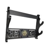 Maxbell Japanese Samurai Sword Holder Bracket Katana Dragon Wall storage 2 Layers