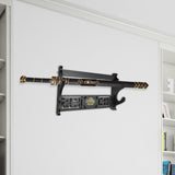 Maxbell Japanese Samurai Sword Holder Bracket Katana Dragon Wall storage 2 Layers