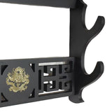 Maxbell Japanese Samurai Sword Holder Bracket Katana Dragon Wall storage 2 Layers
