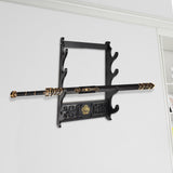 Maxbell Japanese Samurai Sword Holder Bracket Katana Dragon Wall storage 4 Layers