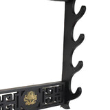Maxbell Japanese Samurai Sword Holder Bracket Katana Dragon Wall storage 4 Layers