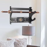 Maxbell Sword Holder Stand Wall Mount Living Room Wakizashi Display Hanger Hook 2 Tier 37x9.5x30cm