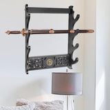 Maxbell Sword Holder Stand Wall Mount Living Room Wakizashi Display Hanger Hook 4 Tier 37x9.5x50.5cm