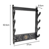 Maxbell Sword Holder Stand Wall Mount Living Room Wakizashi Display Hanger Hook 4 Tier 37x9.5x50.5cm