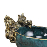 Maxbell Resin Squirrel Figurine Sculpture Organizer Case Box Miniature Storage Tray