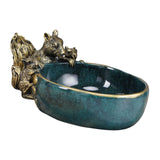 Maxbell Resin Squirrel Figurine Sculpture Organizer Case Box Miniature Storage Tray