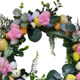 Maxbell Artificial Easter Wreath 45cm Photo Prop for Indoor Outdoor Outdoor Outside Pink Series