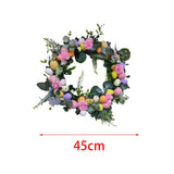 Maxbell Artificial Easter Wreath 45cm Photo Prop for Indoor Outdoor Outdoor Outside Pink Series