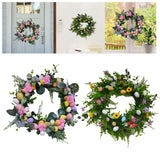 Maxbell Artificial Easter Wreath 45cm Photo Prop for Indoor Outdoor Outdoor Outside Pink Series