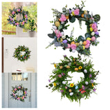 Maxbell Artificial Easter Wreath 45cm Photo Prop for Indoor Outdoor Outdoor Outside Pink Series