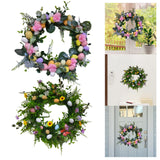 Maxbell Artificial Easter Wreath 45cm Photo Prop for Indoor Outdoor Outdoor Outside Pink Series