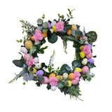 Maxbell Artificial Easter Wreath 45cm Photo Prop for Indoor Outdoor Outdoor Outside Pink Series