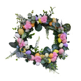 Maxbell Artificial Easter Wreath 45cm Photo Prop for Indoor Outdoor Outdoor Outside Pink Series