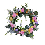 Maxbell Artificial Easter Wreath 45cm Photo Prop for Indoor Outdoor Outdoor Outside Pink Series