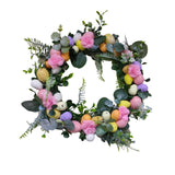 Maxbell Artificial Easter Wreath 45cm Photo Prop for Indoor Outdoor Outdoor Outside Pink Series