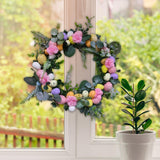 Maxbell Artificial Easter Wreath 45cm Photo Prop for Indoor Outdoor Outdoor Outside Pink Series