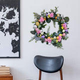 Maxbell Artificial Easter Wreath 45cm Photo Prop for Indoor Outdoor Outdoor Outside Pink Series