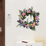 Maxbell Artificial Easter Wreath 45cm Photo Prop for Indoor Outdoor Outdoor Outside Pink Series
