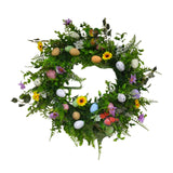Maxbell Artificial Easter Wreath 45cm Photo Prop for Indoor Outdoor Outdoor Outside Violet Series