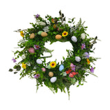 Maxbell Artificial Easter Wreath 45cm Photo Prop for Indoor Outdoor Outdoor Outside Violet Series
