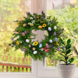 Maxbell Artificial Easter Wreath 45cm Photo Prop for Indoor Outdoor Outdoor Outside Violet Series