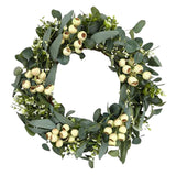 Maxbell 50cm Artificial Eucalyptus Wreath Garland for Party Supplies Easter Indoor
