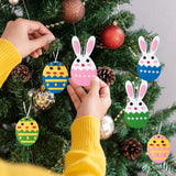 Maxbell 6x Felt Easter Ornaments Tree Hanging Decor for Home Party Favors Easter Bunny