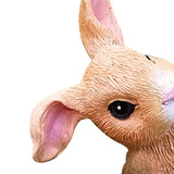Maxbell Cute Rabbit Statue Resin Crafts Easter Bunny Figurines for Desk Decoration 10cmx5.5cmx7cm