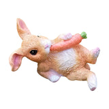 Maxbell Cute Rabbit Statue Resin Crafts Easter Bunny Figurines for Desk Decoration 10cmx5.5cmx7cm