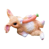 Maxbell Cute Rabbit Statue Resin Crafts Easter Bunny Figurines for Desk Decoration 10cmx5.5cmx7cm