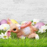 Maxbell Cute Rabbit Statue Resin Crafts Easter Bunny Figurines for Desk Decoration 10cmx5.5cmx7cm