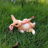 Maxbell Cute Rabbit Statue Resin Crafts Easter Bunny Figurines for Desk Decoration 10cmx5.5cmx7cm