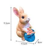 Maxbell Cute Rabbit Statue Resin Crafts Easter Bunny Figurines for Desk Decoration 7.5cmx5cmx10cm