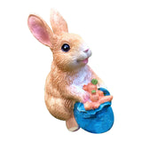 Maxbell Cute Rabbit Statue Resin Crafts Easter Bunny Figurines for Desk Decoration 7.5cmx5cmx10cm