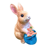 Maxbell Cute Rabbit Statue Resin Crafts Easter Bunny Figurines for Desk Decoration 7.5cmx5cmx10cm