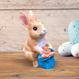 Maxbell Cute Rabbit Statue Resin Crafts Easter Bunny Figurines for Desk Decoration 7.5cmx5cmx10cm